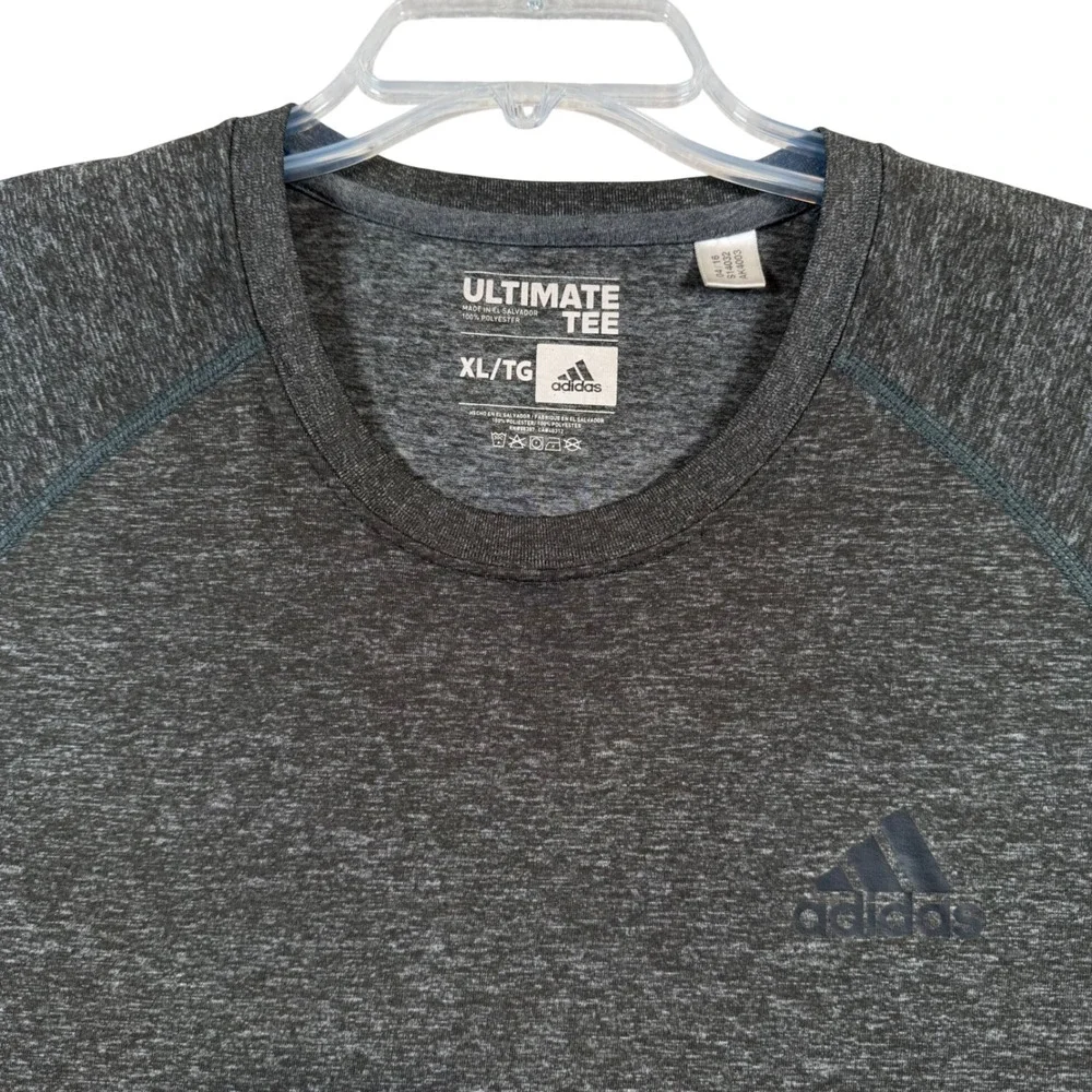Adidas Ultimate Tee Mens XL Charcoal Grey Climalite Short Sleeve Shirt